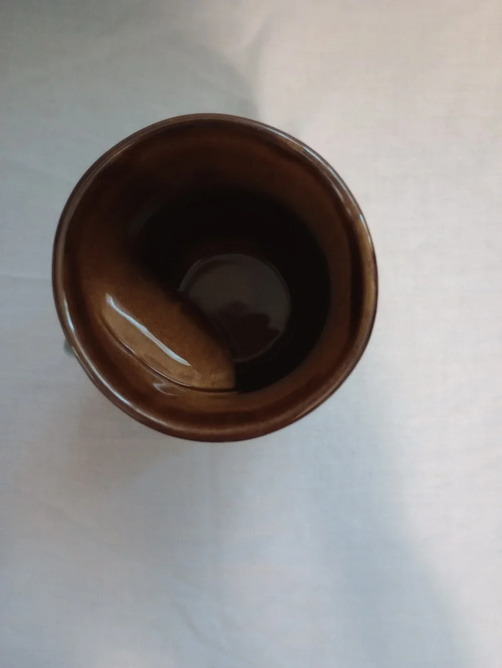 Neher Clay In Motion Ocean Tide Blue Brown Drip Glaze Right Hand Handwarmer Mug